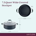 thumbnail image 2 of Anolon Advanced Home Hard-Anodized Nonstick Wide Stock Pot/Stockpot (7.5-Quart, Onyx), 2 of 8