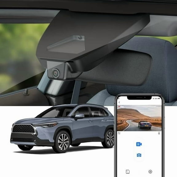 Fitcamx 4K Dash Cam Suitable for Toyota Corolla Cross 2023 - 2026 LE L XLE, OEM Factory Style, Built-in WiFi & APP, 64GB Card