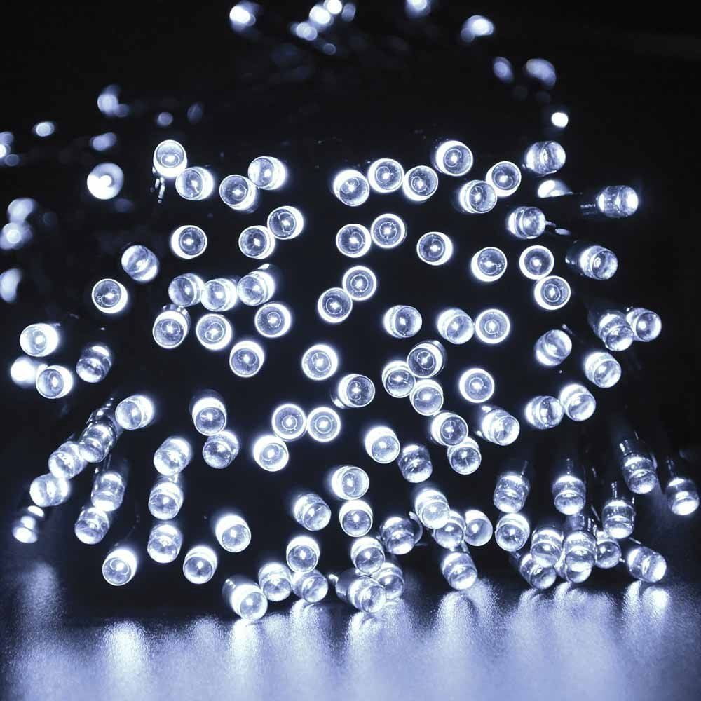 Pack of 2 Kanstar 100 LED 39FT White Outdoor Solar String lights for Garden Wedding Party Lamps