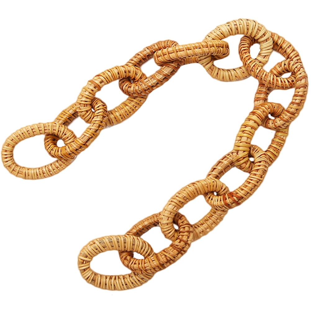 Rustic Chain Link Decoration Rattan Woven Chain Link Coffee Table