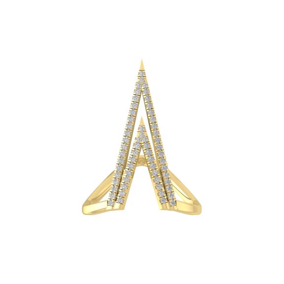 Araiya 10K Yellow Gold Round Diamond Fashion Band Ring (1/4 cttw, I-J Color, I2-I3 Clarity), Size 6.5