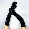 thumbnail image 4 of Dyfzdhu Gloves Fashion Sparkly Sequin Long Velvet Length Arm Sleeves Wedding Prom For, 4 of 4