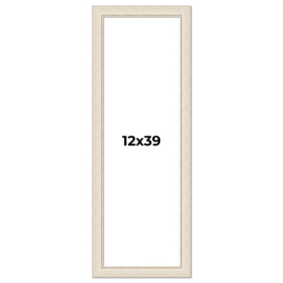 12x39 Frame White Real Wood Picture Frame Width 1.75 inches | Interior Frame Depth 0.5 inches |