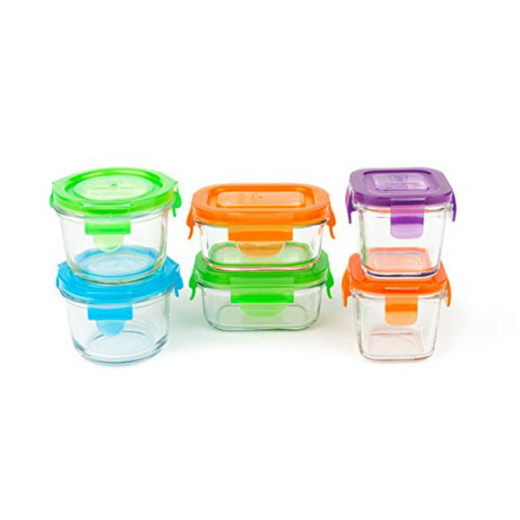 Wean green glass Baby Food Storage containers Starter Set, 12 pieces