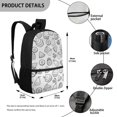 thumbnail image 5 of Uourmeti Durable 17 Inch Backpack for Travel Shopping, Multiple Pockets Soft Touch Spacious Storage Shoulder Backpack, Dessert Fruit Doodle Print, 5 of 6