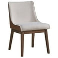 thumbnail image 2 of 25 Inch Side Dining Chair Set of 2 Wingback White Boucle Walnut Brown, 2 of 5