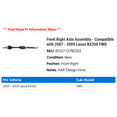 thumbnail image 2 of Front Right Axle Assembly - Compatible with 2007 - 2009 RX350 FWD 2008, 2 of 2