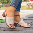 thumbnail image 4 of Npasoilc High Chunky Heel Fish Mouth Sandals for Women,Strappy Metal Buckle Open Toe Summer Beach Slippers with Arch Support Non-Slip Breathable Cushioned for Vacation, 4 of 9