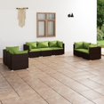 thumbnail image 1 of vidaXL 7 Piece Garden Lounge Set with Cushions Poly Rattan Brown, 1 of 4