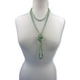thumbnail image 2 of 60” Beaded and Hand Knotted 7-8MM Natural Green Aventurine in Matte Finish Super Long or Triple Strand Versatile Length Mala Chakra Wrap-style Necklace. Unisex Long Matte Finish Gemstone Necklace., 2 of 3