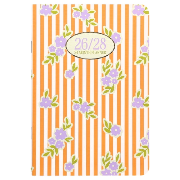 Pen+Gear 24-Month Monthly Pocket Planner, July 2026-June 2028, Multicolor Striped Floral, 4.5" x 6.5"