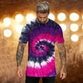 thumbnail image 2 of Mens T Shirts Round Neck Short Sleeve Tie Dye Print Summer Casual Loose Graphic Tees, 2 of 5
