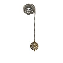 Royal Designs 24 Inch Adjustable Ceiling Fan Pull Chain Extension with Lustering Lotus Ornament, Antique Brass