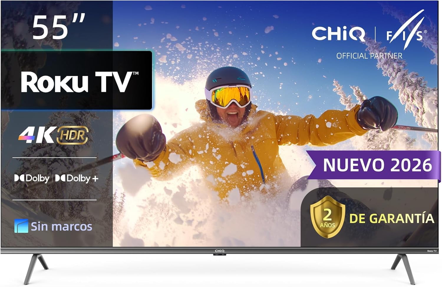 CHiQ TV 55 pulgadas 4K Roku TV LED 55U721XR