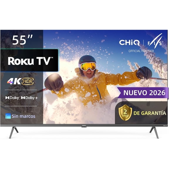 CHiQ TV 55 pulgadas 4K ROKU TV LED 55U721XR