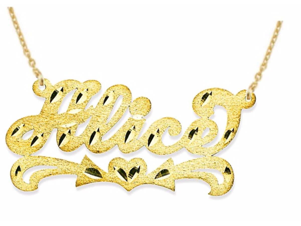 14k gold nameplate necklace walmart Clearance