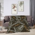 thumbnail image 6 of DouZhe Ultra-Soft Micro Fleece Lightweight Flannel Bed Blanket, Medieval Nordic Viking Warriors Print Cozy Warm Throw Blankets, 40"x30", 6 of 7