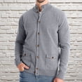 thumbnail image 2 of BXINGOHAI Men's Round Neck Pullover Long Sleeved Loose Base Shirt Top Sweater button up Sweater Gray,XXL, 2 of 5