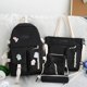 thumbnail image 3 of Bolsa 5 unids/set mochila de mujer moda Casual mochilas escolares lona para vacaciones (negro) Ehuebsd Para Estrenar, 3 of 8