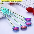 thumbnail image 4 of 304 Stainless Steel Large Spoon Flower Spoon Set 8Pcs Stainless Teaspoon Rainbow Color For Coffee Tea Mixing Sugar Ice Stir Bar Spoons 8 Diffient Pattern Colorful Cutlery Set Kitchen Tool Gif, 4 of 9