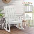thumbnail image 3 of QISHENSHUI Outdoor Rocking Chair,Heavy Duty 600 LBS Wooden Rocking Chair with Comfortable Backrest,Weatherproof Patio Rocker with Ergonomic Design,Solid Fir Wood Rocking Chair for Patio,Garden,White, 3 of 7