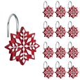 thumbnail image 1 of Ganchos para cortinas de ducha con forma de copos de nieve navideños iluminados por el sol, 12 unidades, 1 of 5