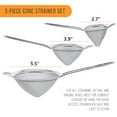thumbnail image 3 of 3Pcs Super Wire Extra Fine Mesh Strainer with Handle, Small Medium Large Size Sifter Metal Strainer Set, Stainless Steel Sieve Fine Mesh Strainers for Kitchen Rice Juice Quinoa Food Flour Baking, 3 of 9