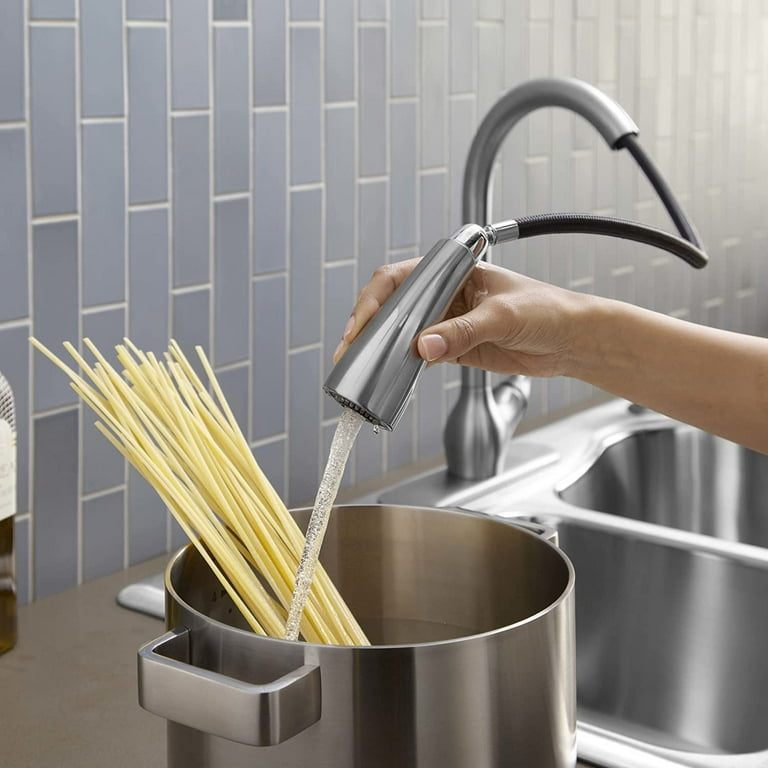 Barossa Single-Handle Pull-Down Sprayer Kitchen Faucet with Soap/Lotion Dispenser in Vibrant Stainless Barossa Single-Handle Pull-Down Sprayer Kitchen Faucet with Soap/Lotion Dispenser in Vibrant Stainless