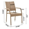 thumbnail image 4 of Manhattan Comfort 2-Piece Genoa Patio Dining Armchair in Nature Tan Weave, 4 of 5