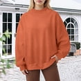 thumbnail image 2 of idosla Women's Oversized Batwing Sweaters 2025 Fall Outfits Trendy Crewneck Knit Side Slit Fashion Pullover Tops (Orange, L), 2 of 4