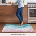 thumbnail image 5 of Turquoise Pink Coastal Doormat Outdoor Entrance 20"x31.5", Summer Beach Nautical Absorb Moisture Dirt Door Mats, Non-Slip Rubber Backing Floor Mats Indoor, Low-Profile Front Door Rugs, 5 of 9