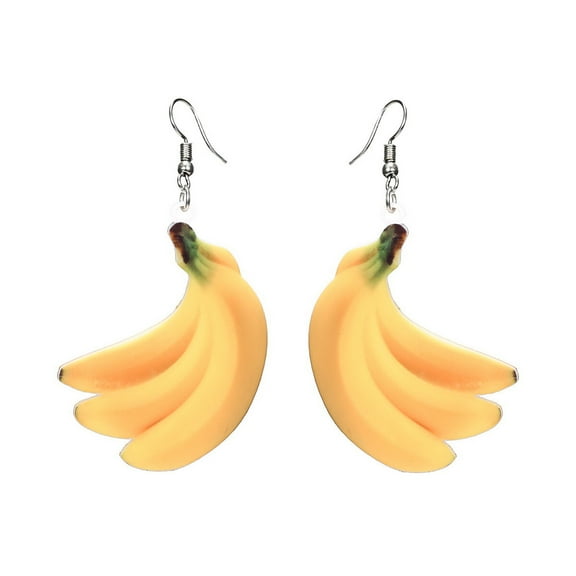 Raindrops 1 Pair Dangle Earring For Women Fashion Acrylic Banana Shape Yellow Earrings