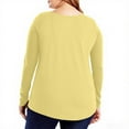thumbnail image 4 of Royisotas Womens Plus T-Shirts Fall Oversized Long Sleeve Basic U-Neck Solid Color Casual T-Shirts, 4 of 6