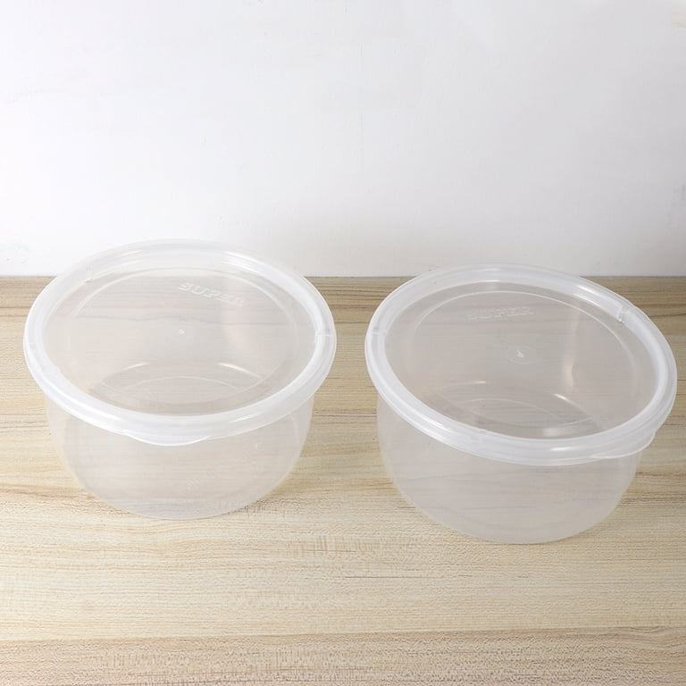 4pcs 150ml Small Plastic Crisper Round Food Container Lunch Boxes Sealed  Bowl For Refrigerator Microwave Oven (Random Color)