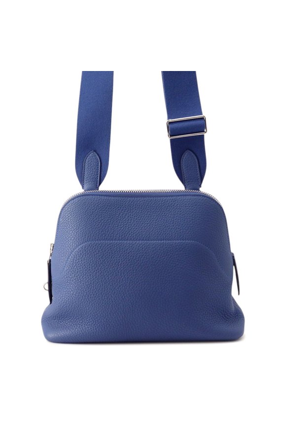 Pre-Owned Hermes Shoulder Bag Bolide Blue Tie Togo K Stamp Handbag HERMES