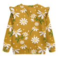 thumbnail image 5 of Uorisanigo Girl Long Sleeve Sweatshirt Ruffle Shoulder Daisy Yellow Pullover Tops Casual Long Sleeve Shirts Age 1-8 Kids Oversized Sweatshirts Crewneck Blouse, 5 of 7