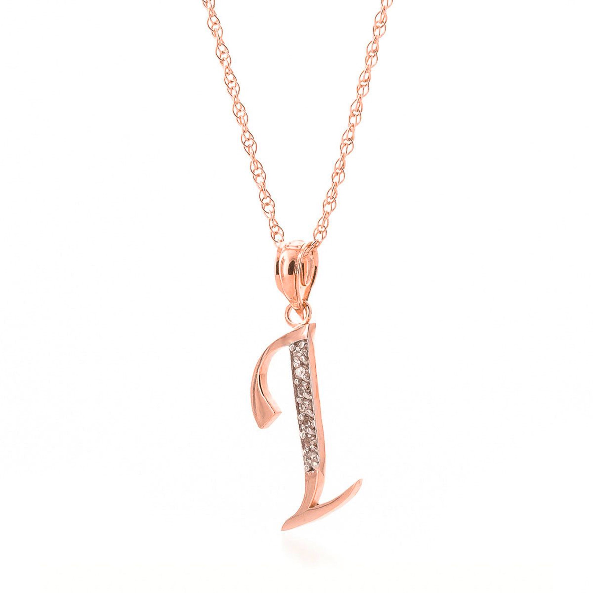 Galaxy Gold 14K Solid Gold Natural Diamond Pendant Necklace for Women - Rose Gold Fine Jewelry
