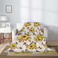 thumbnail image 2 of Hirioo Bird Sunflowers for Flannel Blanket, Cozy and Warm Throw for Bed or Couch ,Perfect for All Seasons-80"x60", 2 of 6