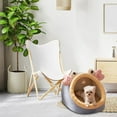 thumbnail image 3 of Comfortable Dog Sleeping Bed Cat House Nest Washable Warm Kennel Bed Winter with Ball Toy Slip Bottom for Indoor Outdoor Pet Supplies, 3 of 9