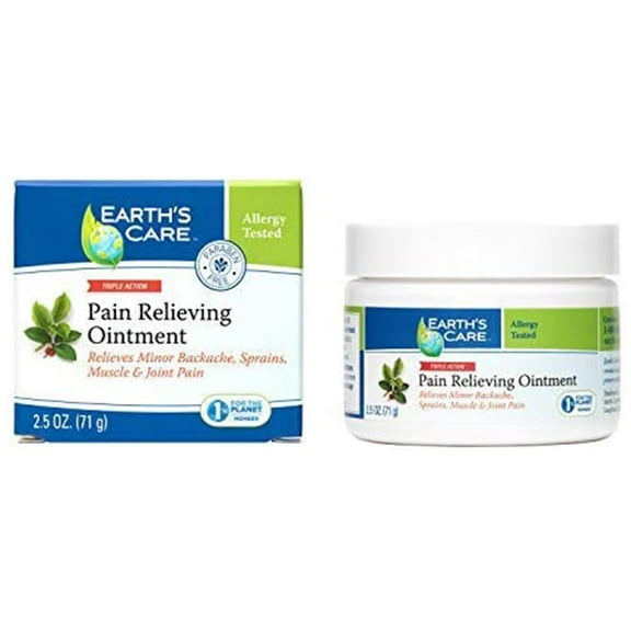 Earth’s Care Topical Pain Relief Ointment with Camphor, Menthol, & Wintergreen Oil, 2.5 Oz