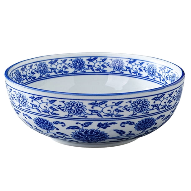 EeaseMX 1 cuenco de cerámica de estilo chino de porcelana azul y blanca para uso doméstico.