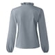 thumbnail image 5 of Pntutb Mujer Casual Color Sólido Volantes Cuello Manga Larga Volantes Camisa Blusa Cuello V Manga Corta Camisa tops Pntutb Pntutb-4726, 5 of 7