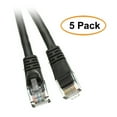 thumbnail image 1 of C&E Cat5e Black Ethernet Patch Cable, Snagless/Molded Boot, 1 Feet, 5 Pack, 1 of 2