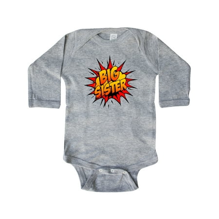 

Inktastic Big Sister Super Hero Gift Baby Girl Long Sleeve Bodysuit