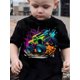 thumbnail image 1 of ' Cartoon Monster Truck Graphic Short Sleeve T-Shirt - White Sporty Casual Top with Colorful Splatter Print, Breathable Round Neck Tee &, Spring Summer Fall Playwear, Casual Wear | Comfortable 's Shi, 1 of 5