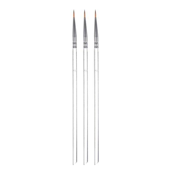 Unique Bargains 3pcs Détail Pinceaux 6mm Nylon Miniature Peinture Pinceau pour Peinture Acrylique Aquarelle (0 ), Transparent