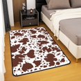 thumbnail image 2 of Erosebridal Cow Print Area Rug for Bedroom Doorway,White Brown Cowhide Carpet ,Animal Skin Print Rug 5x7 for Bedside,Farmhouse Cow Print Accent Rug Set for Living Room Non Shedding, 2 of 6
