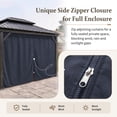thumbnail image 4 of Kimunuk Outdoor Replacement Curtains for 10' X 10' Gazebo, Waterproof 4-Panels Navy Blue Gazebo Universal Privacy Sidewall Curtains with Zipper for Patio Garden Backyard, Curtain Only, 4 of 9