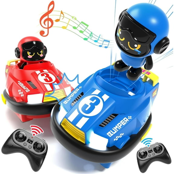 B-Qtech 2 Player RC Bumper Cars with LED Lights & Eject Mode, Parent-Child Interactive Battle Toys for Kids (2 pack)