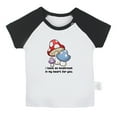 thumbnail image 2 of iDzn I Have So Mushroom In My Heart For You Funny T shirt For Baby, Newborn Babies T-shirts, Infant Tops, 0-24M Kids Graphic Tees Clothing (Short Black Raglan T-shirt, 12-18 Months), 2 of 5